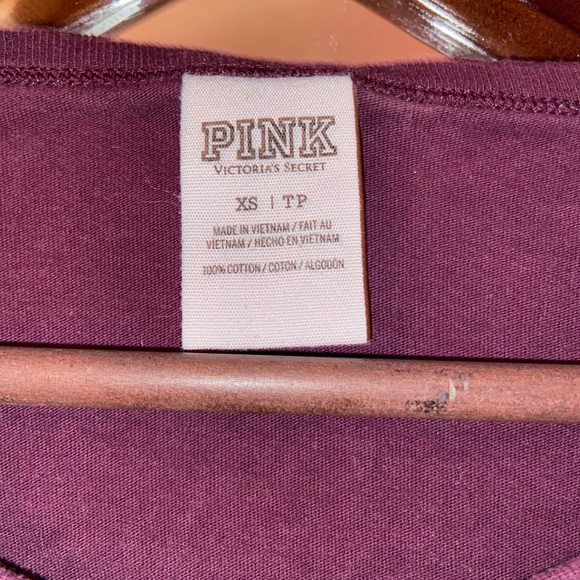 PINK Burgandy Tee - Picture 2 of 2